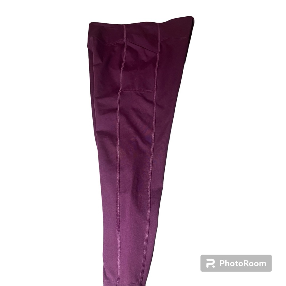 Girlfriend Collective Compressive Leggings Womens Large Plum High-Rise‎ Pockets - Picture 5 of 5
